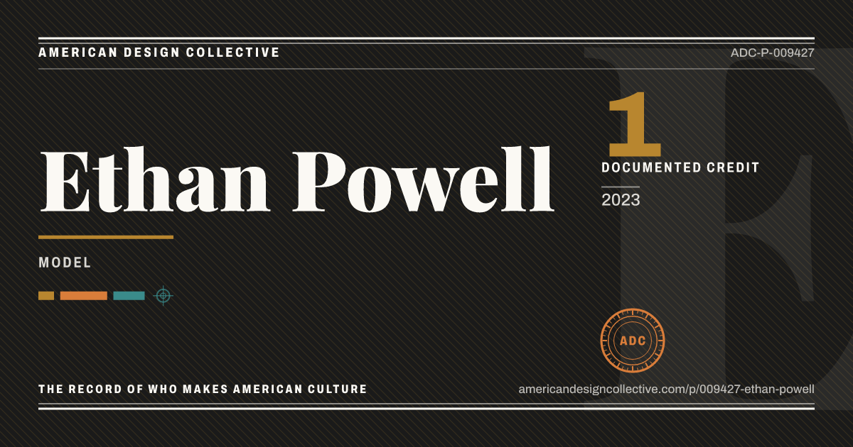 Registry card for Ethan Powell: the ADC seal, Ethan Powell, and how much is on record.