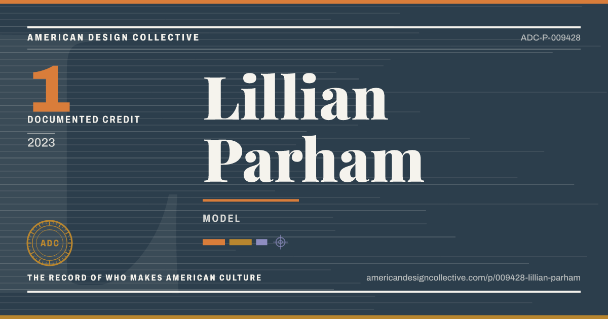 Registry card for Lillian Parham: the ADC seal, Lillian Parham, and how much is on record.