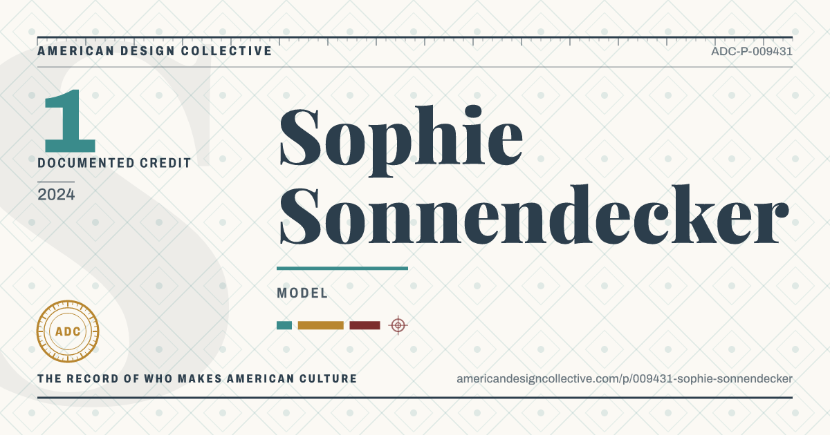 Registry card for Sophie Sonnendecker: the ADC seal, Sophie Sonnendecker, and how much is on record.