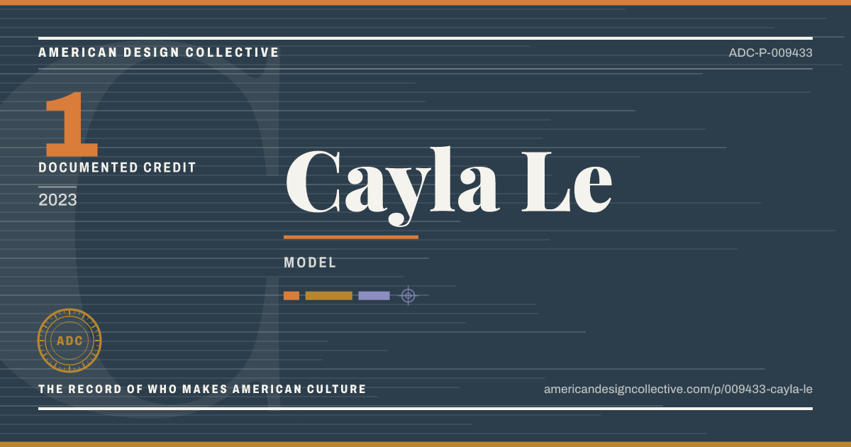 Registry card for Cayla Le: the ADC seal, Cayla Le, and how much is on record.