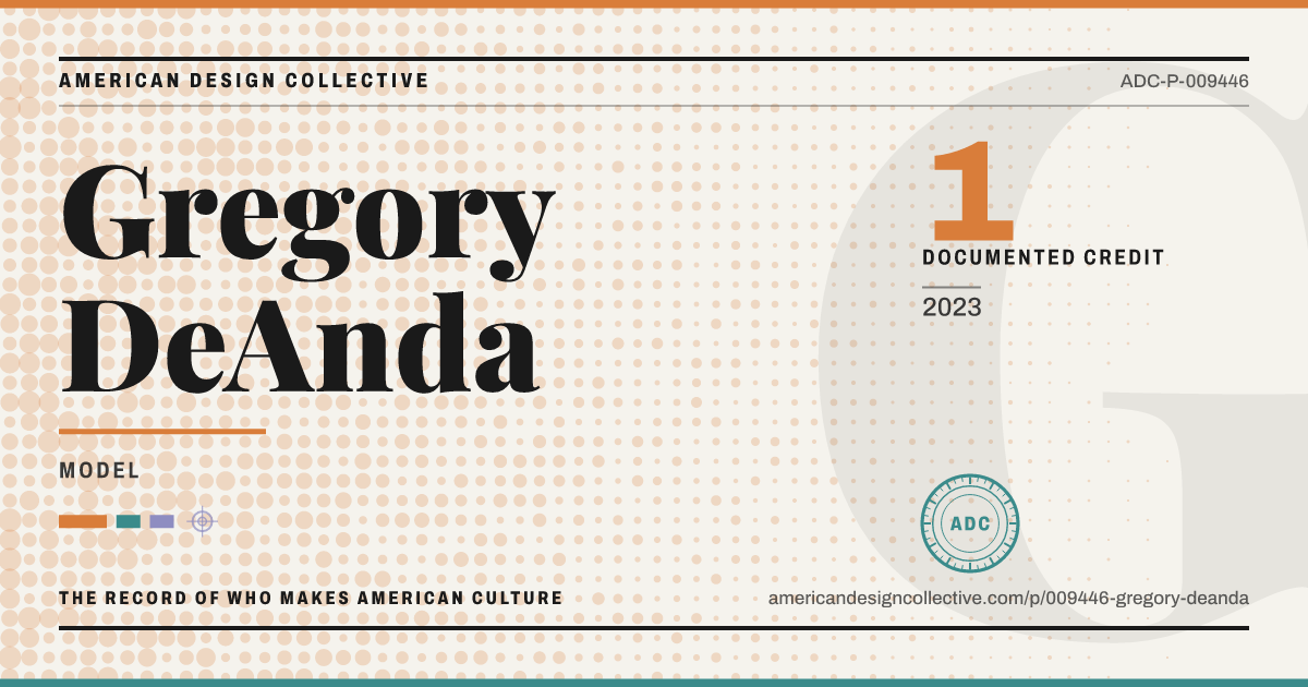 Registry card for Gregory DeAnda: the ADC seal, Gregory DeAnda, and how much is on record.