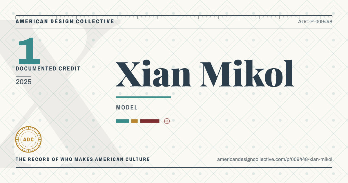 Registry card for Xian Mikol: the ADC seal, Xian Mikol, and how much is on record.