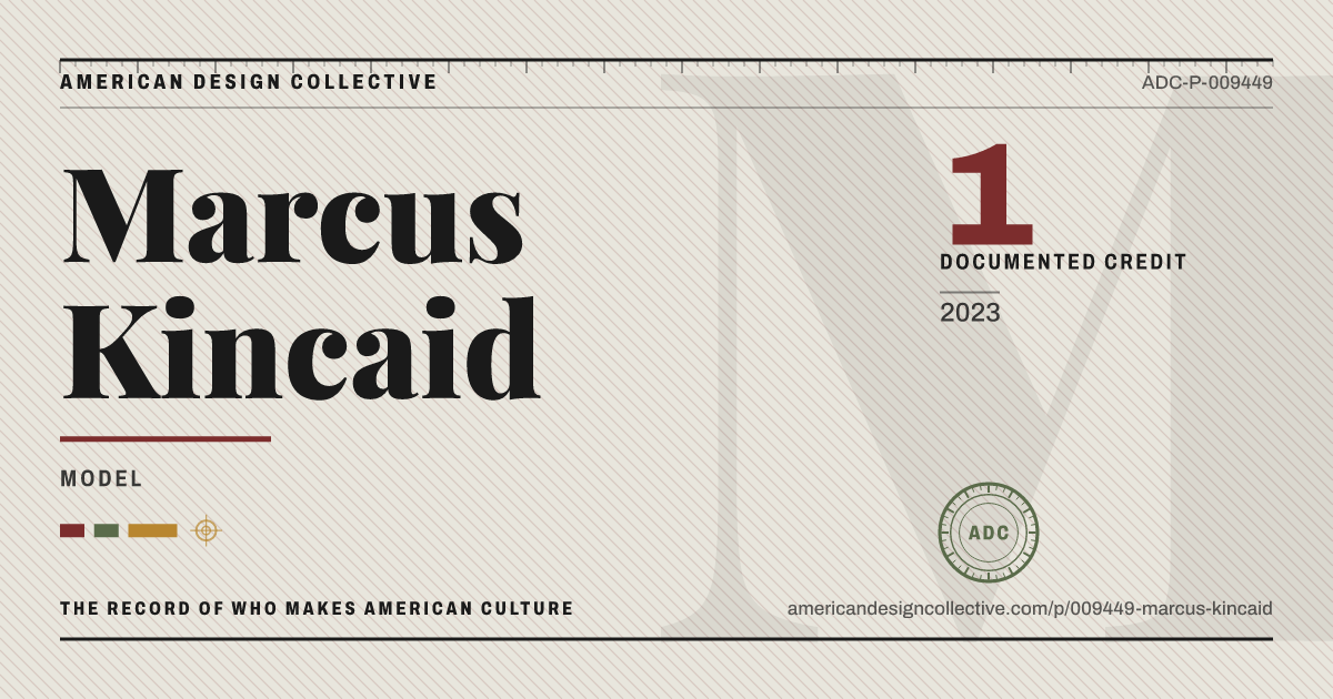 Registry card for Marcus Kincaid: the ADC seal, Marcus Kincaid, and how much is on record.