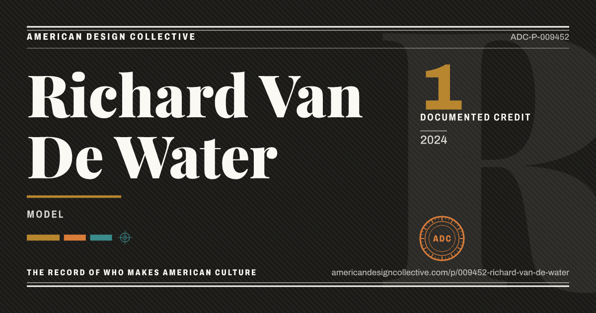 Registry card for Richard Van De Water: the ADC seal, Richard Van De Water, and how much is on record.