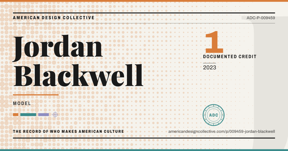 Registry card for Jordan Blackwell: the ADC seal, Jordan Blackwell, and how much is on record.