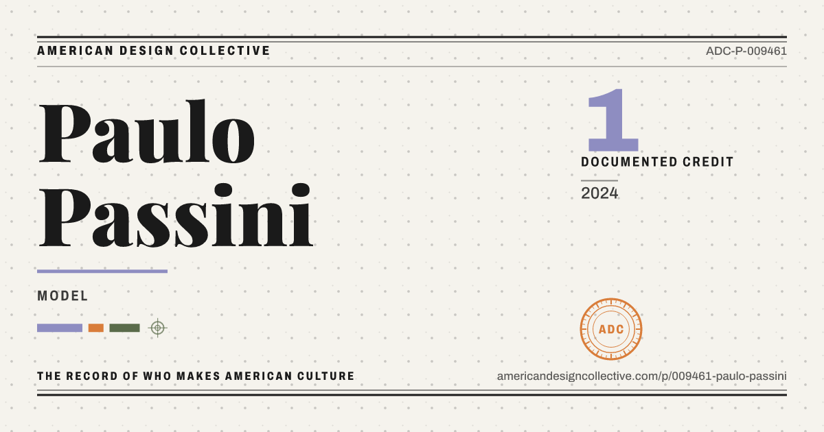 Registry card for Paulo Passini: the ADC seal, Paulo Passini, and how much is on record.