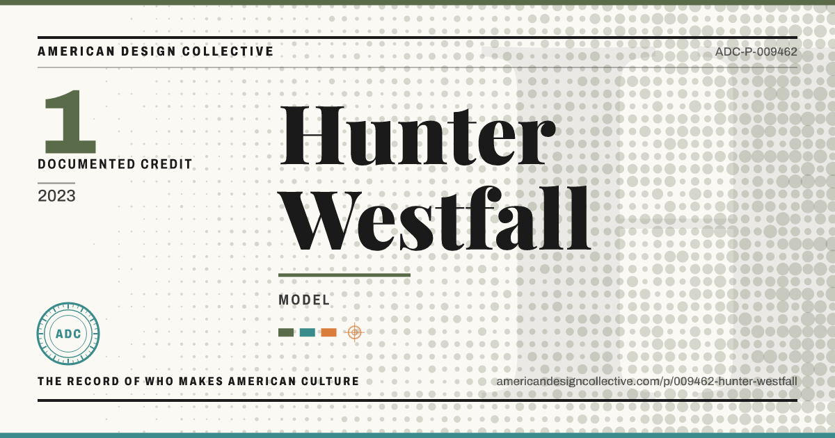 Registry card for Hunter Westfall: the ADC seal, Hunter Westfall, and how much is on record.