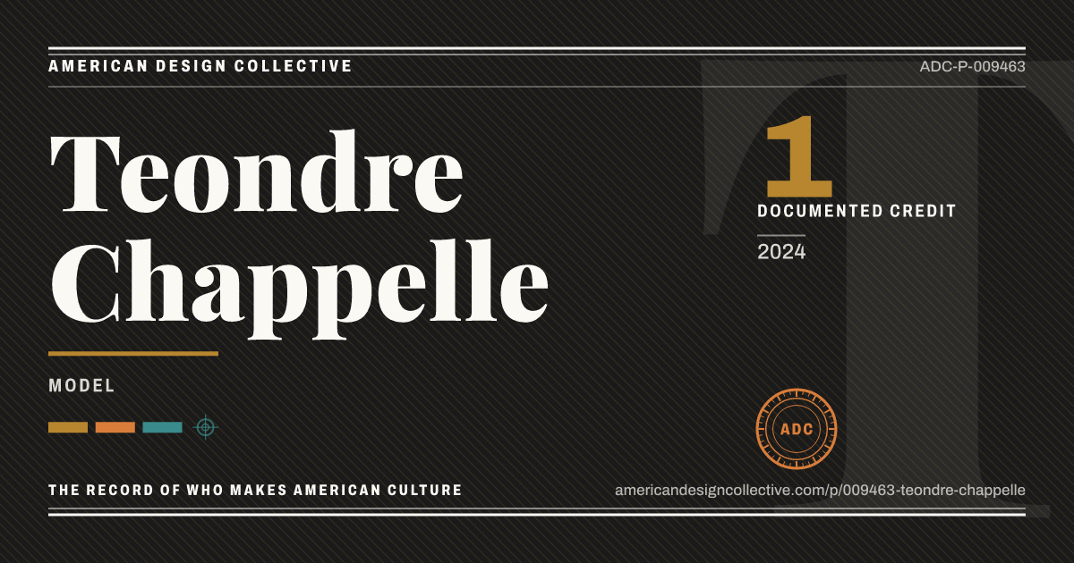 Registry card for Teondre Chappelle: the ADC seal, Teondre Chappelle, and how much is on record.