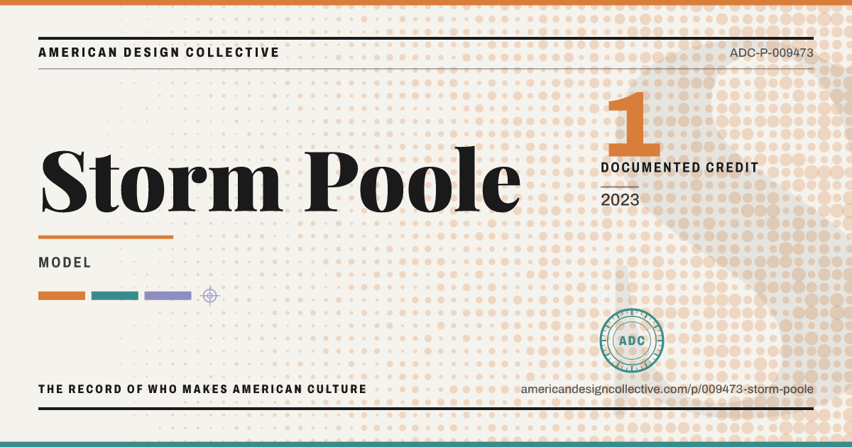 Registry card for Storm Poole: the ADC seal, Storm Poole, and how much is on record.