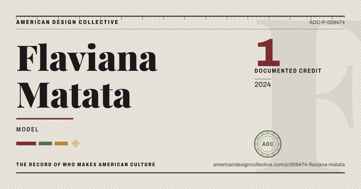 Registry card for Flaviana Matata: the ADC seal, Flaviana Matata, and how much is on record.