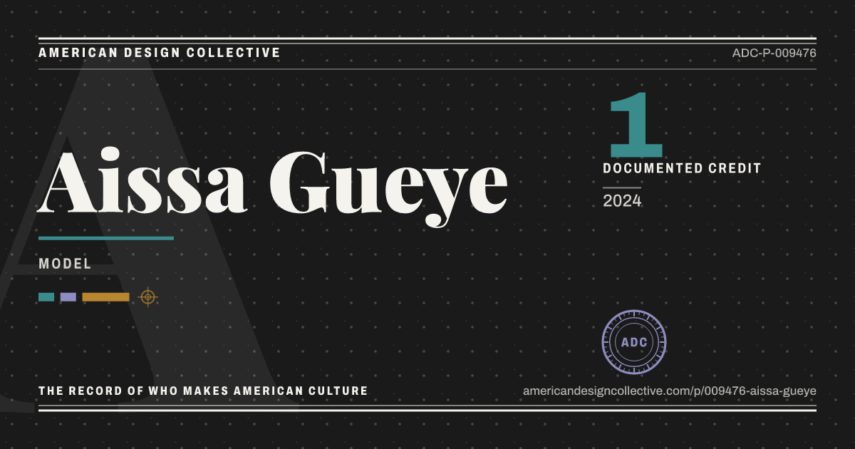 Registry card for Aissa Gueye: the ADC seal, Aissa Gueye, and how much is on record.