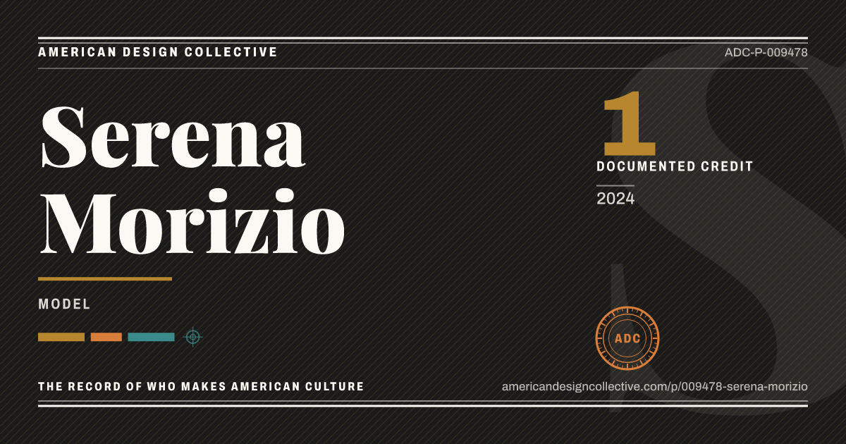 Registry card for Serena Morizio: the ADC seal, Serena Morizio, and how much is on record.