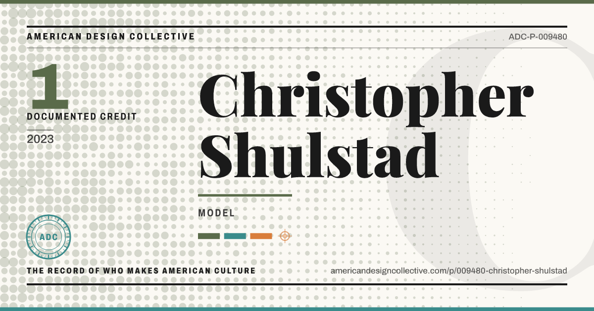 Registry card for Christopher Shulstad: the ADC seal, Christopher Shulstad, and how much is on record.