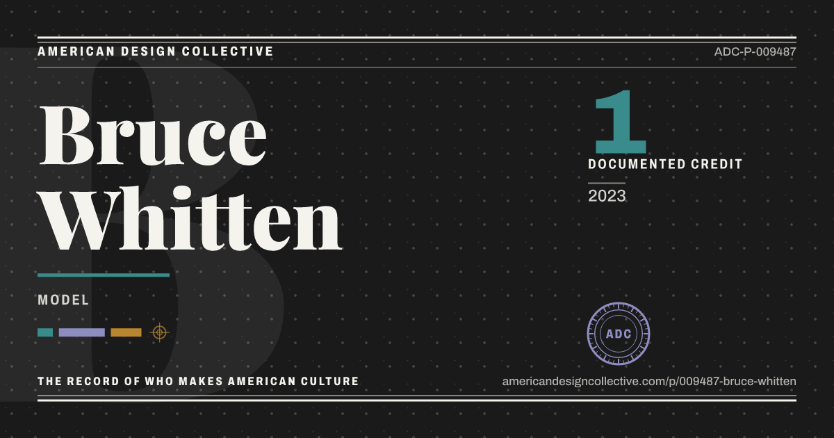 Registry card for Bruce Whitten: the ADC seal, Bruce Whitten, and how much is on record.