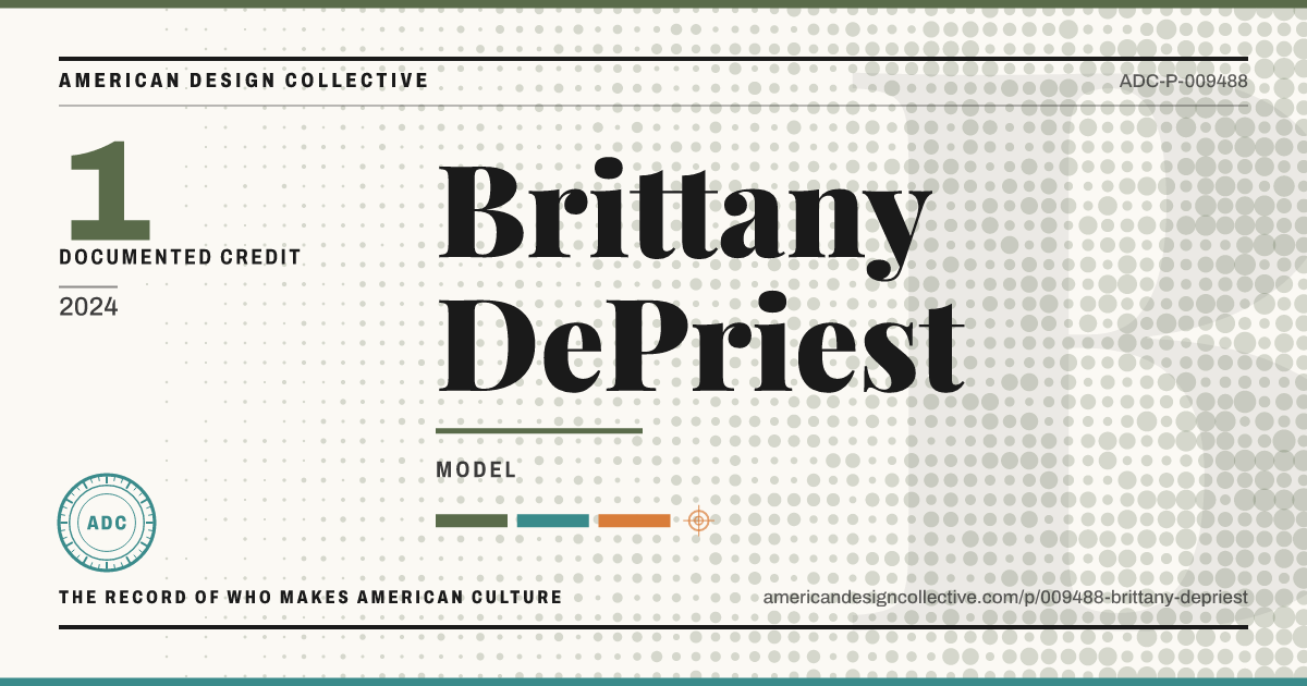 Registry card for Brittany DePriest: the ADC seal, Brittany DePriest, and how much is on record.
