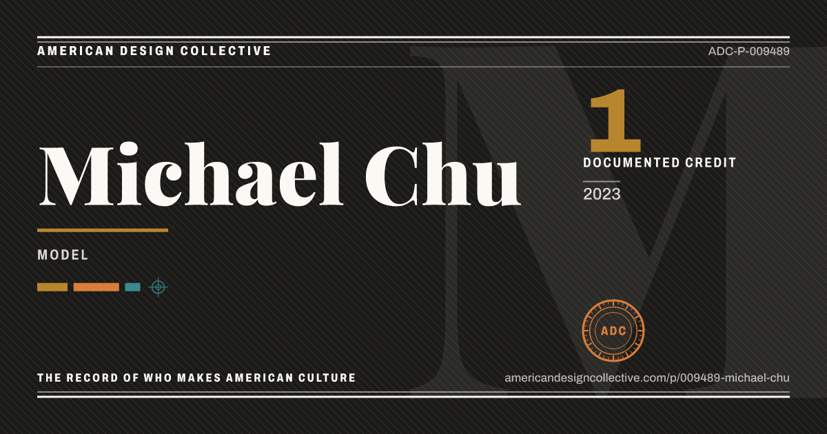 Registry card for Michael Chu: the ADC seal, Michael Chu, and how much is on record.