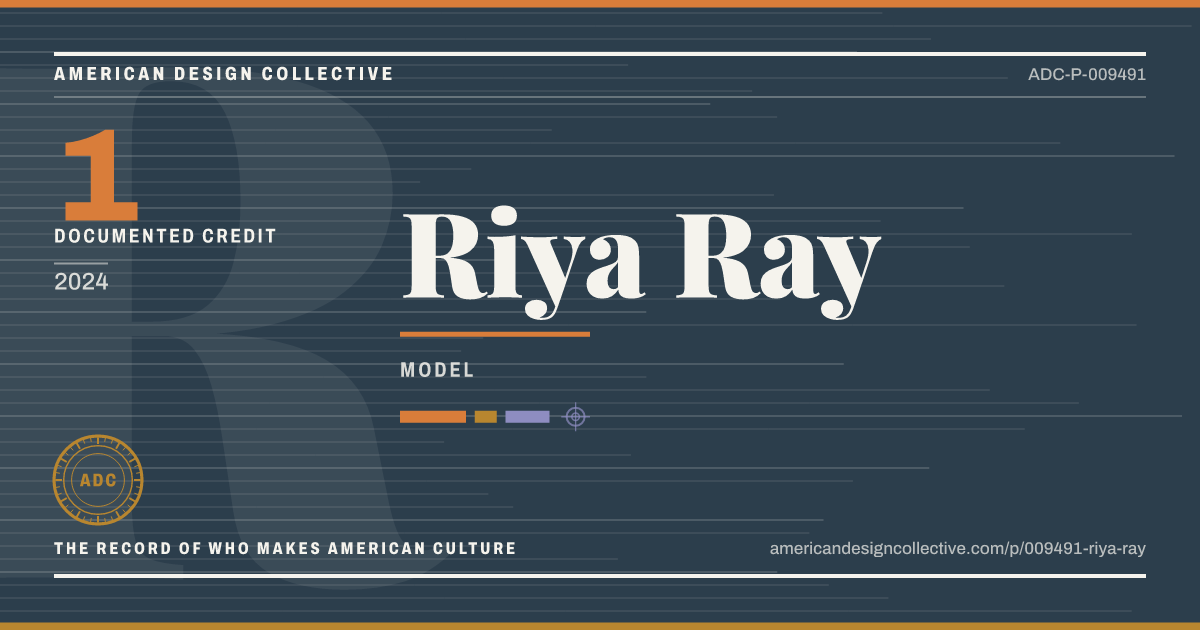 Registry card for Riya Ray: the ADC seal, Riya Ray, and how much is on record.