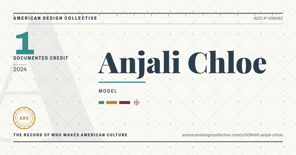 Registry card for Anjali Chloe: the ADC seal, Anjali Chloe, and how much is on record.