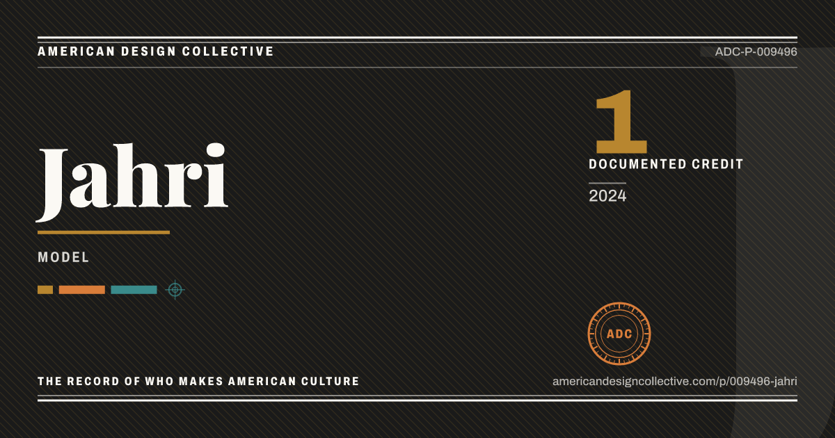 Registry card for Jahri: the ADC seal, Jahri, and how much is on record.