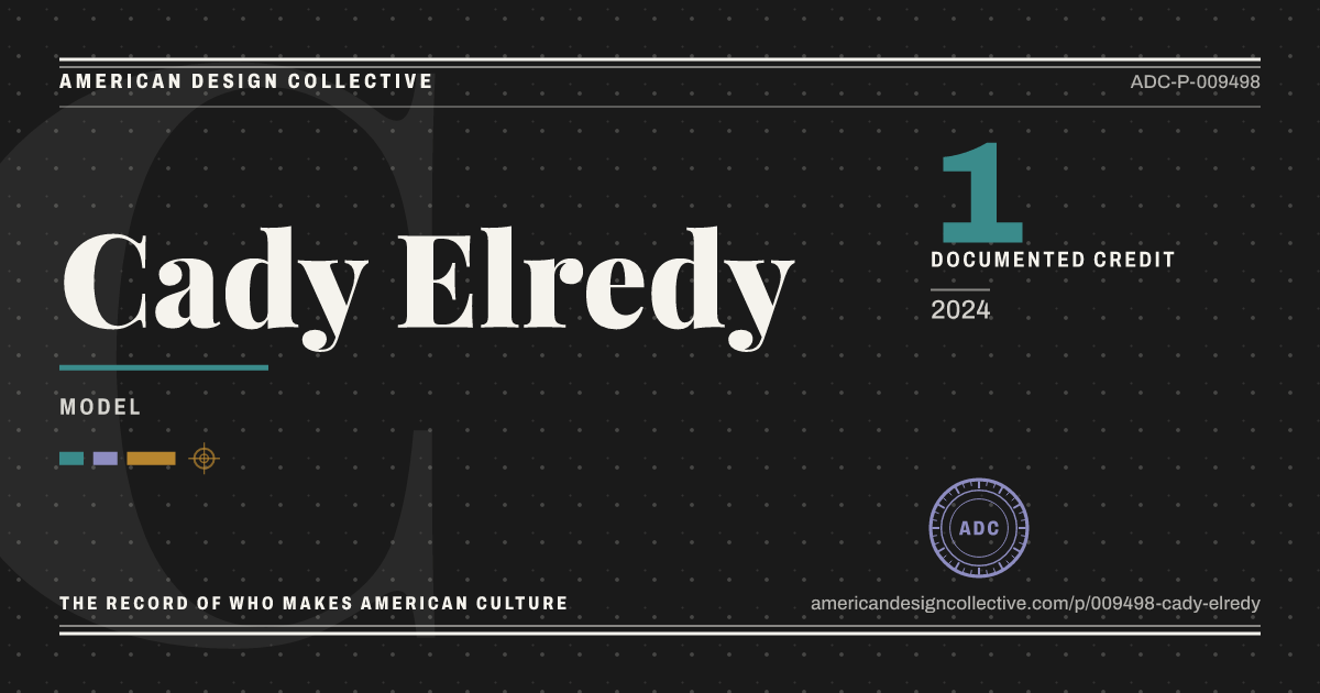 Registry card for Cady Elredy: the ADC seal, Cady Elredy, and how much is on record.
