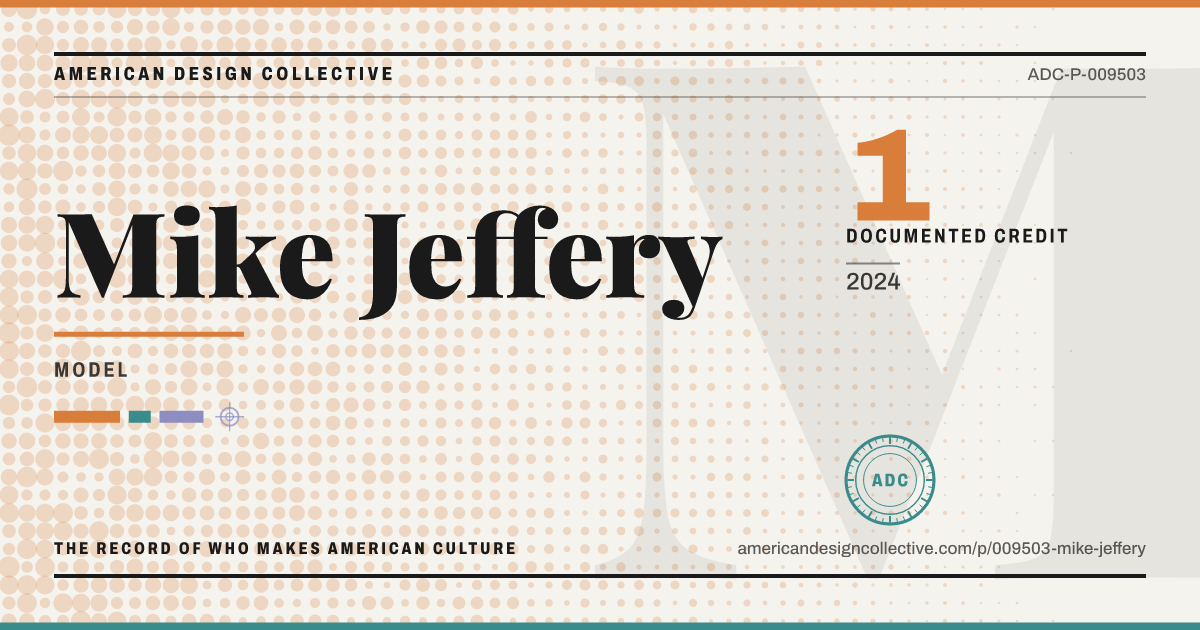 Registry card for Mike Jeffery: the ADC seal, Mike Jeffery, and how much is on record.