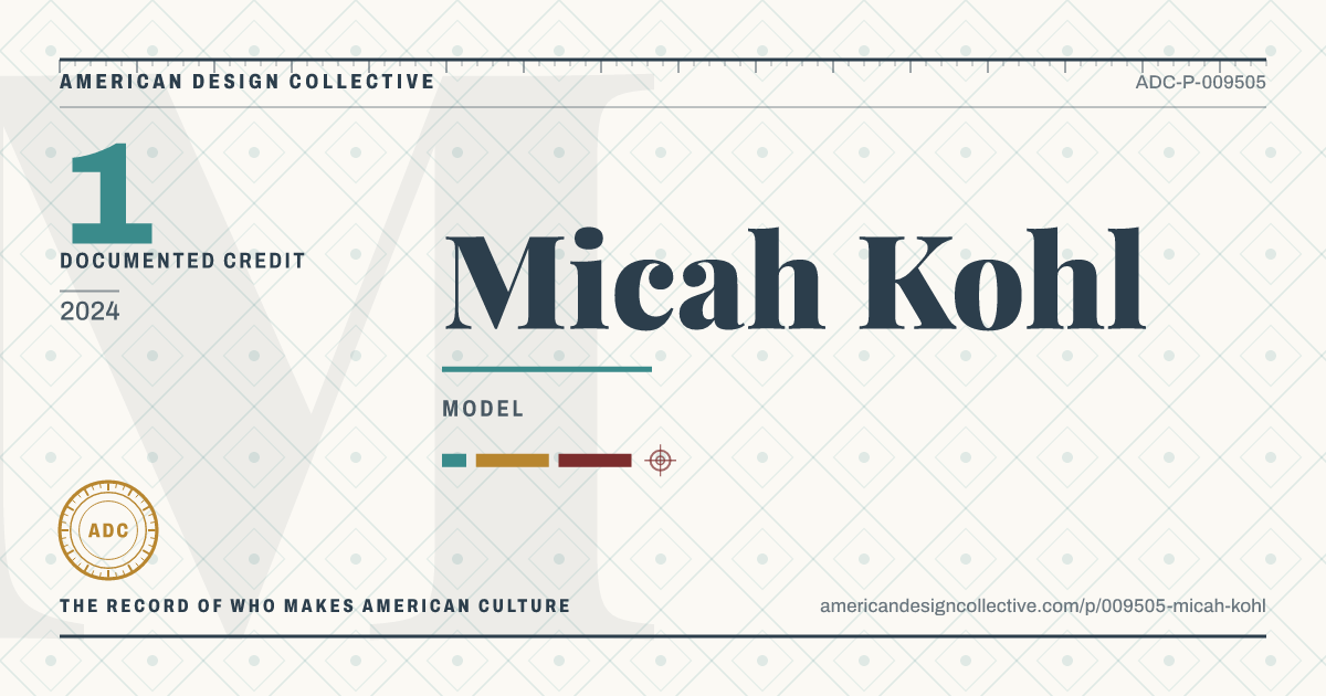 Registry card for Micah Kohl: the ADC seal, Micah Kohl, and how much is on record.