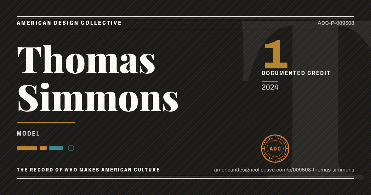 Registry card for Thomas Simmons: the ADC seal, Thomas Simmons, and how much is on record.