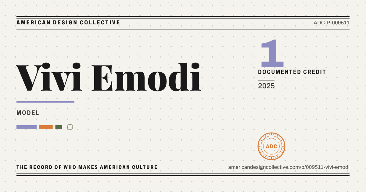 Registry card for Vivi Emodi: the ADC seal, Vivi Emodi, and how much is on record.