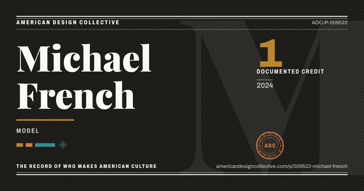 Registry card for Michael French: the ADC seal, Michael French, and how much is on record.
