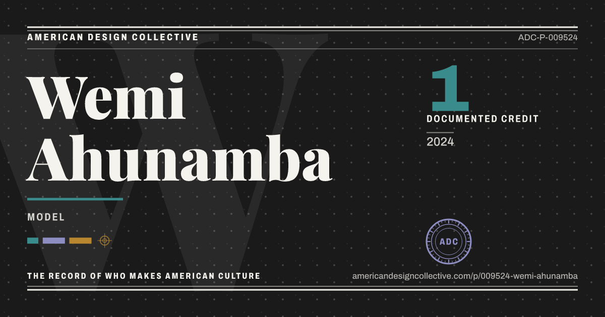 Registry card for Wemi Ahunamba: the ADC seal, Wemi Ahunamba, and how much is on record.
