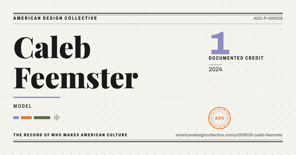 Registry card for Caleb Feemster: the ADC seal, Caleb Feemster, and how much is on record.