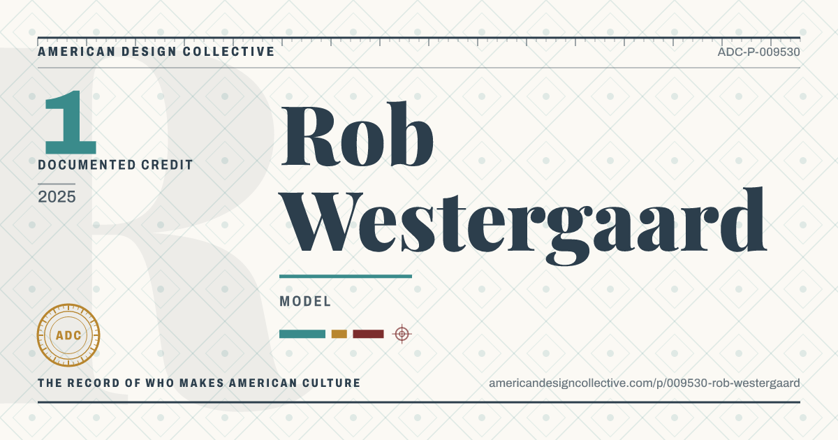 Registry card for Rob Westergaard: the ADC seal, Rob Westergaard, and how much is on record.
