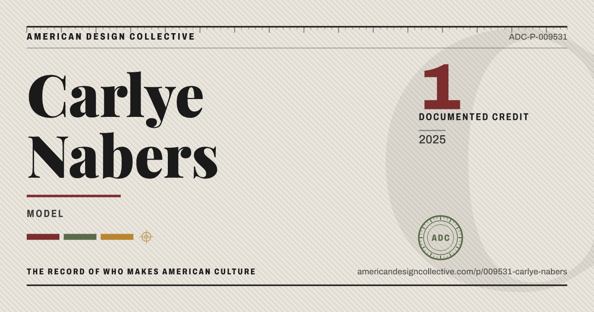Registry card for Carlye Nabers: the ADC seal, Carlye Nabers, and how much is on record.