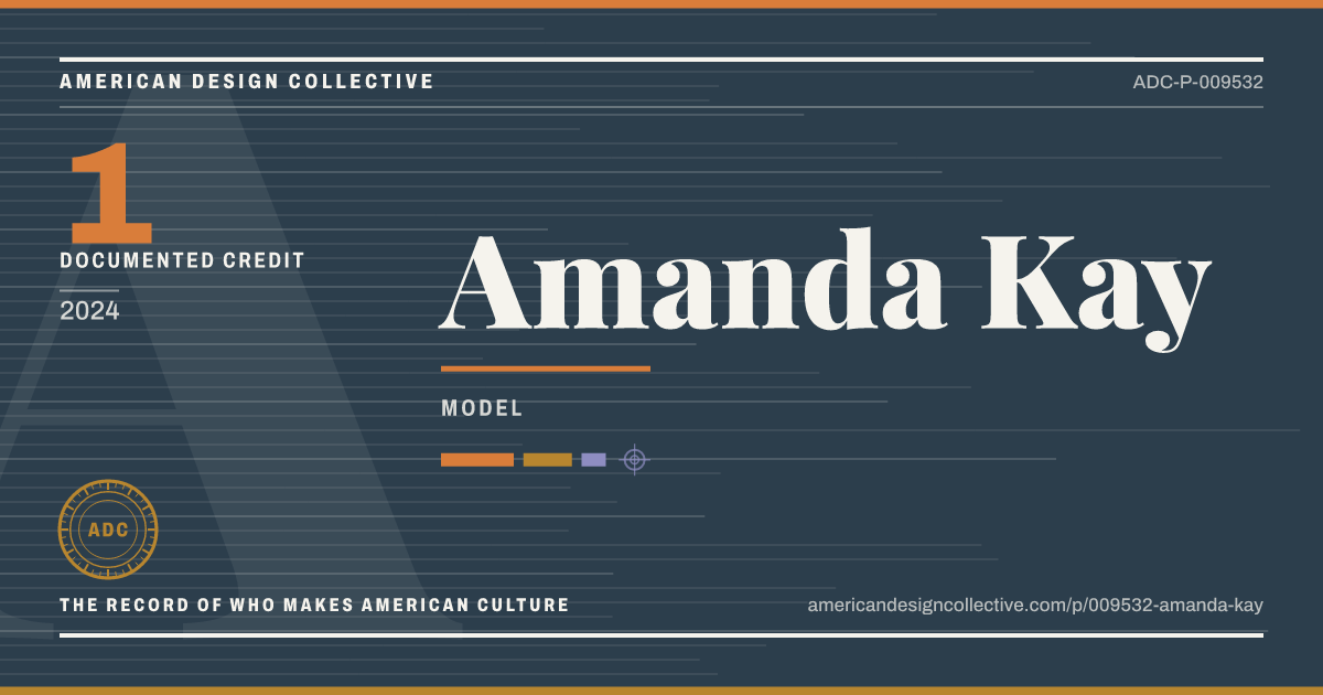 Registry card for Amanda Kay: the ADC seal, Amanda Kay, and how much is on record.