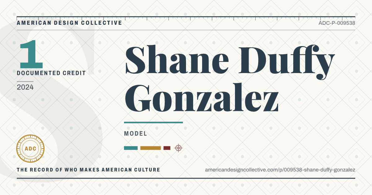 Registry card for Shane Duffy Gonzalez: the ADC seal, Shane Duffy Gonzalez, and how much is on record.