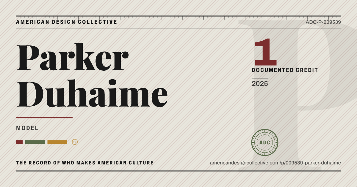 Registry card for Parker Duhaime: the ADC seal, Parker Duhaime, and how much is on record.