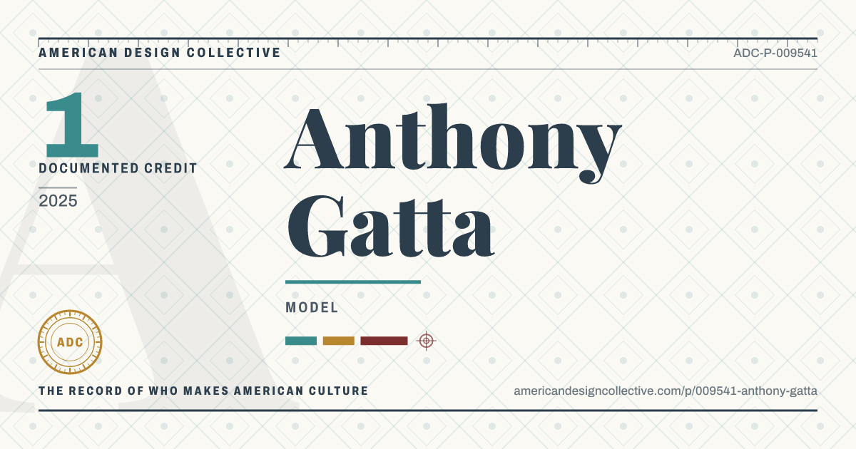 Registry card for Anthony Gatta: the ADC seal, Anthony Gatta, and how much is on record.