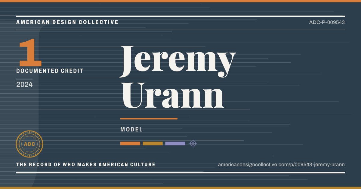 Registry card for Jeremy Urann: the ADC seal, Jeremy Urann, and how much is on record.