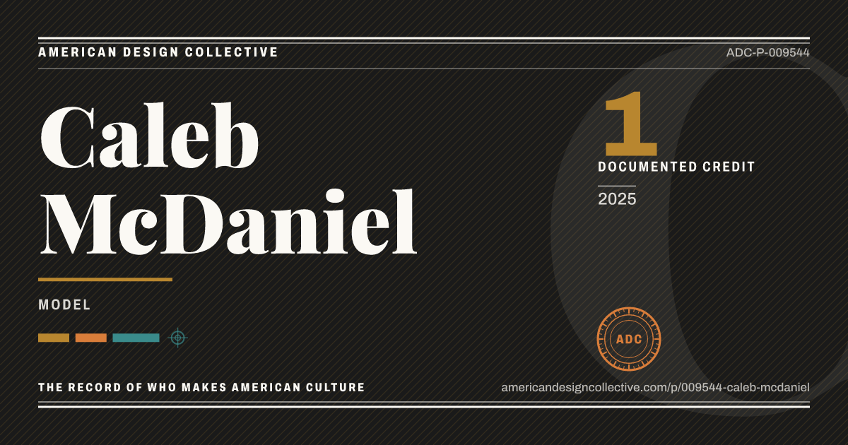 Registry card for Caleb McDaniel: the ADC seal, Caleb McDaniel, and how much is on record.