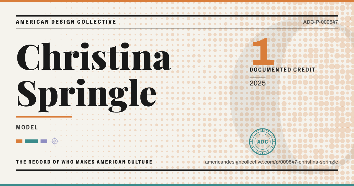 Registry card for Christina Springle: the ADC seal, Christina Springle, and how much is on record.