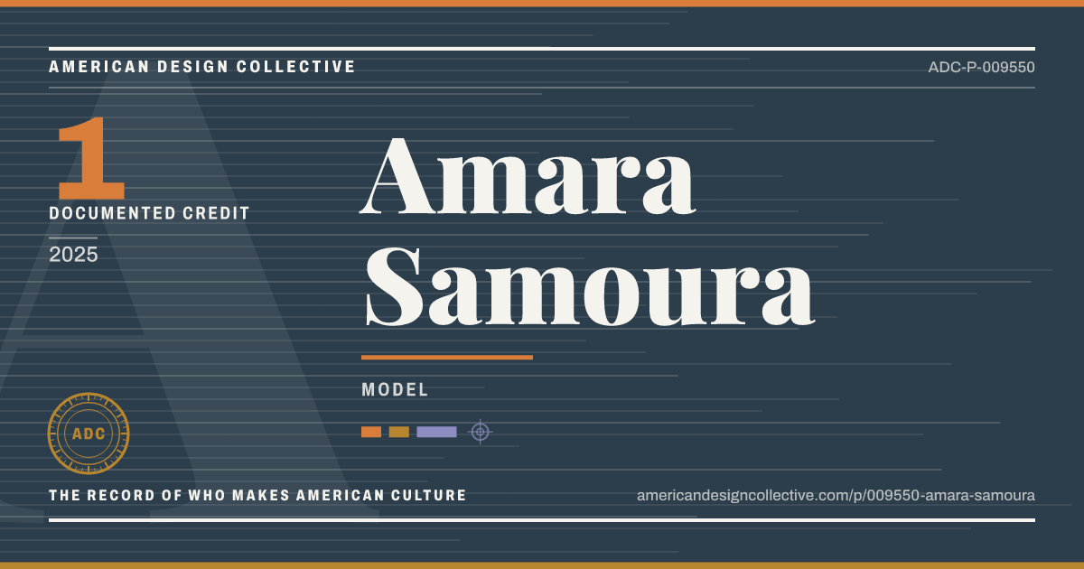 Registry card for Amara Samoura: the ADC seal, Amara Samoura, and how much is on record.