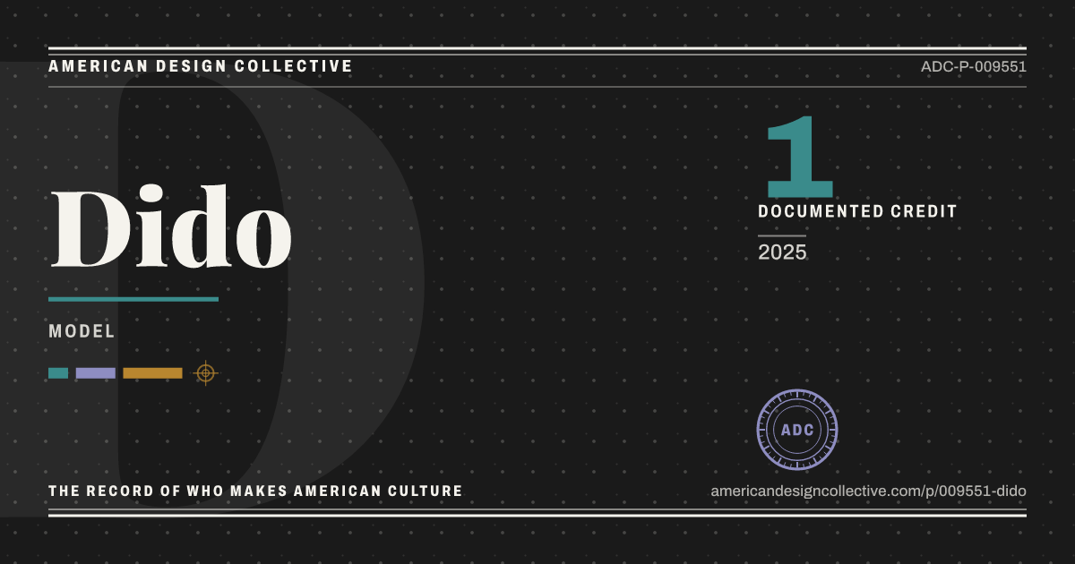 Registry card for Dido: the ADC seal, Dido, and how much is on record.