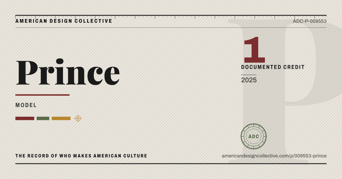 Registry card for Prince: the ADC seal, Prince, and how much is on record.