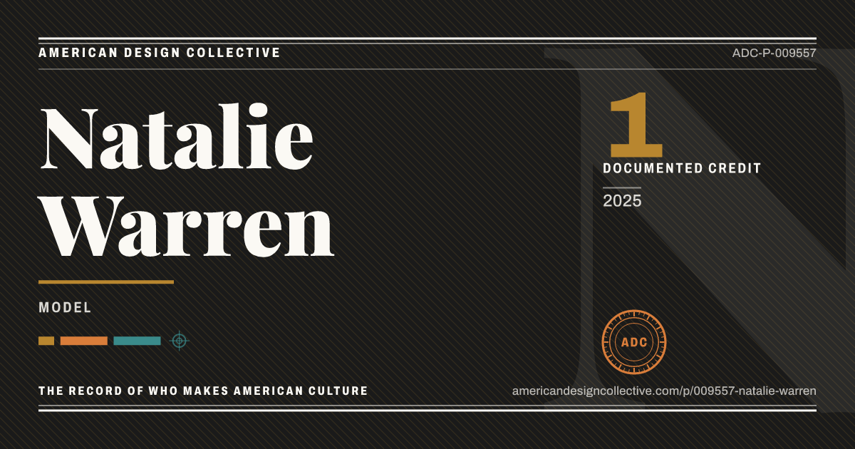 Registry card for Natalie Warren: the ADC seal, Natalie Warren, and how much is on record.