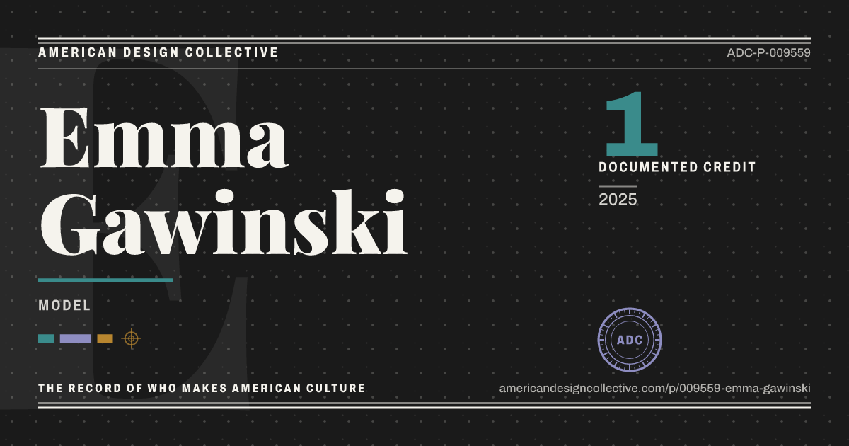 Registry card for Emma Gawinski: the ADC seal, Emma Gawinski, and how much is on record.