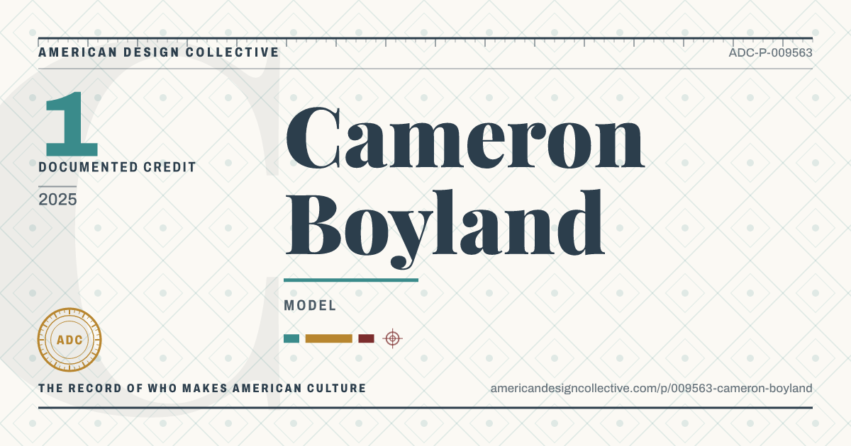 Registry card for Cameron Boyland: the ADC seal, Cameron Boyland, and how much is on record.