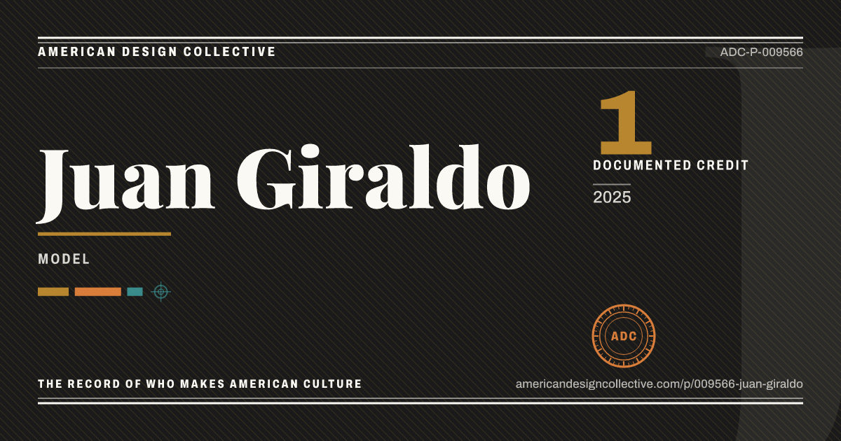 Registry card for Juan Giraldo: the ADC seal, Juan Giraldo, and how much is on record.