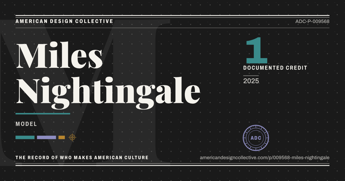 Registry card for Miles Nightingale: the ADC seal, Miles Nightingale, and how much is on record.