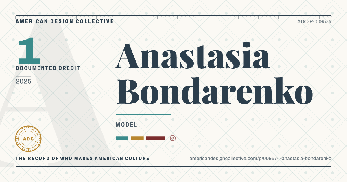 Registry card for Anastasia Bondarenko: the ADC seal, Anastasia Bondarenko, and how much is on record.