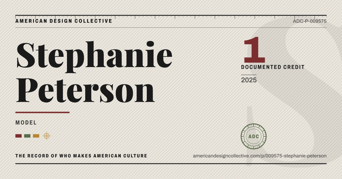 Registry card for Stephanie Peterson: the ADC seal, Stephanie Peterson, and how much is on record.